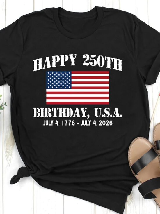 Tops - Happy 250th Birthday USA Shirt, America 250 Tee, Patriotic 4th of July Shirt